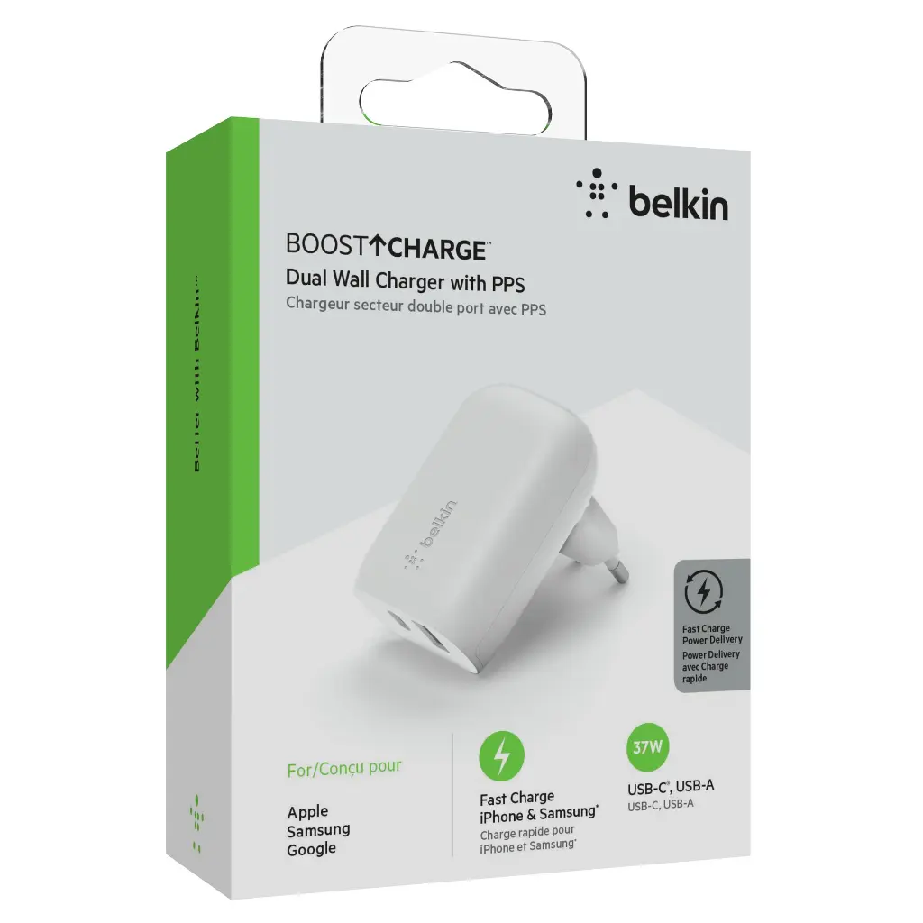 Overstore Article BELKIN Chargeur 42W 2 ports (USB-A + USB-C) (3).webp