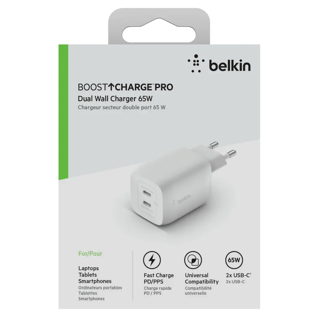 Article BELKIN Chargeur 65W 2 ports (2 USB-C).webp