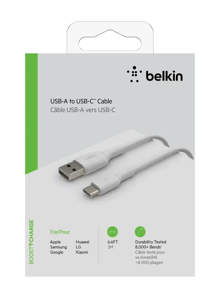 Overstore Article BELKIN Câble USB-C 1m (Blanc) (5).webp