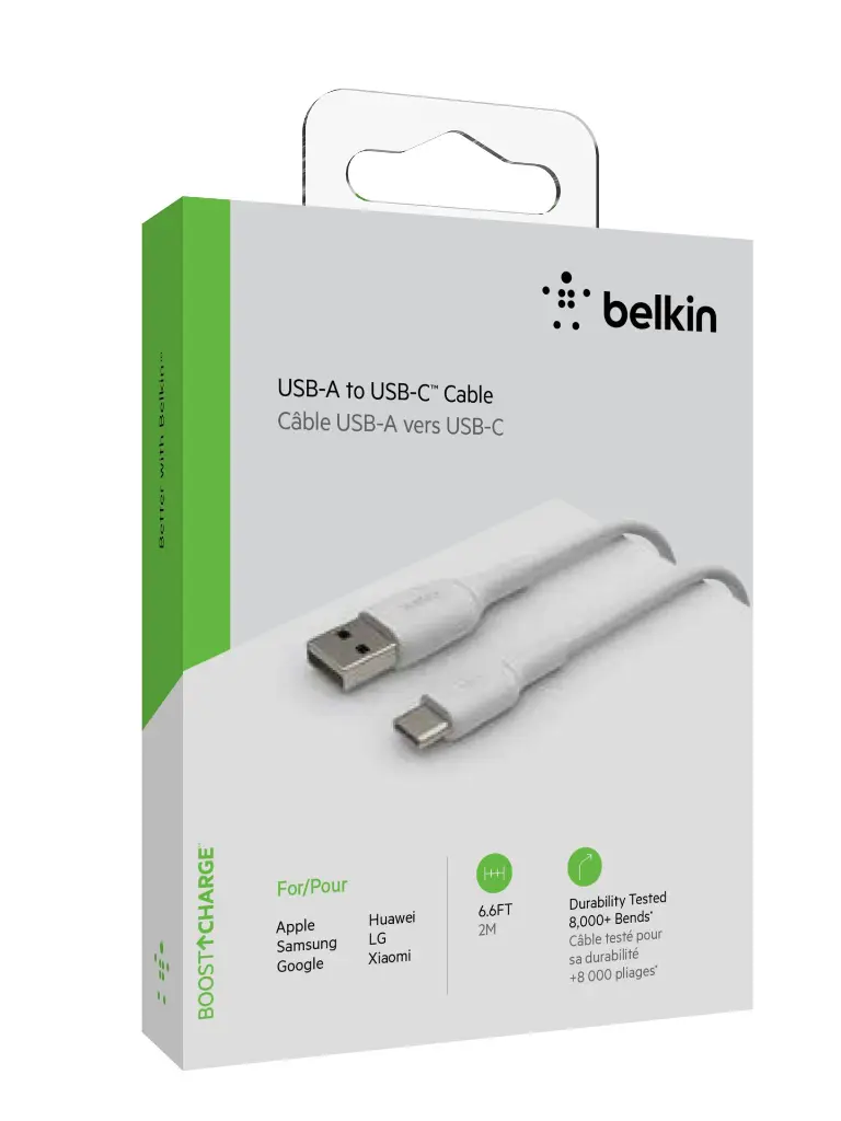 Overstore Article BELKIN Câble USB-C 1m (Blanc) (6).webp