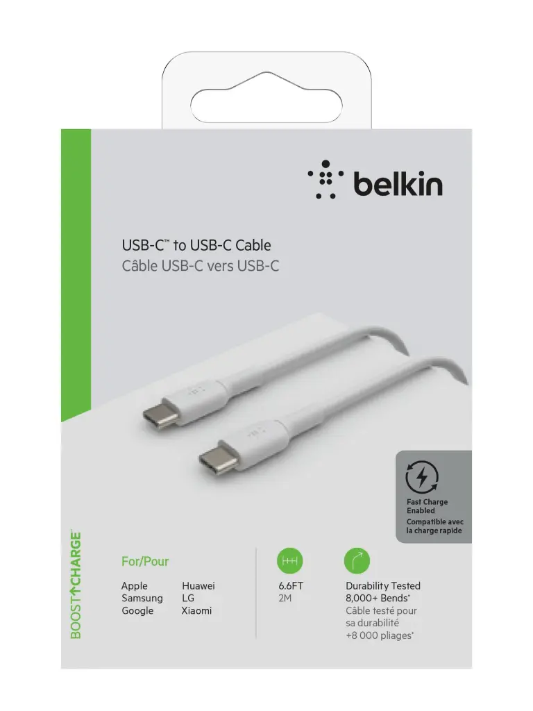 Overstore Article BELKIN Câble USB-C vers USB-C 1m (Blanc) (7).webp