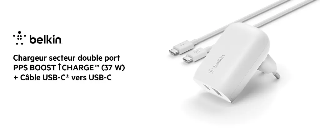 Overstore Article BELKIN Chargeur 42W 2 ports (USB-A + USB-C) (9).webp